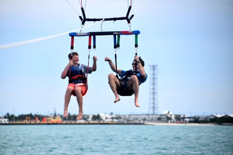 Key West Parasailing at Smathers Beach - Landing back on the aft deck: smooth, simple, done